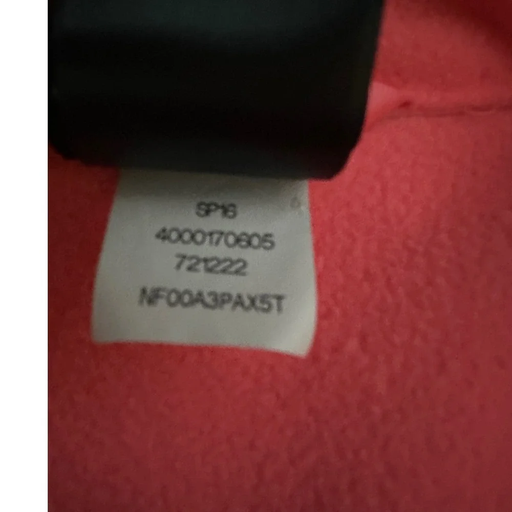 The North Face Girls Fleece Full Zip Jacket Youth Sz XL 18‎ Pink Gray Outerwear